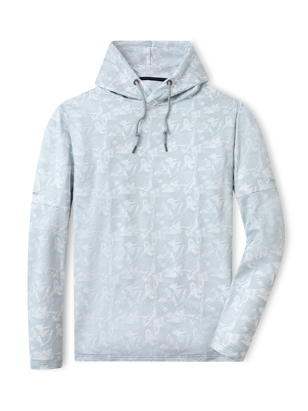 Print Performance Fleece Golf Hoodie For Men-Grey Abstract