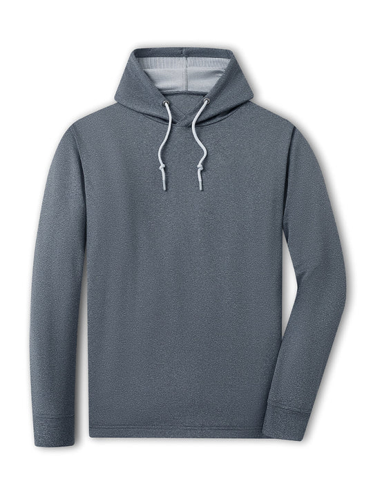 Heather Performance Golf Hoodie For Men-Black