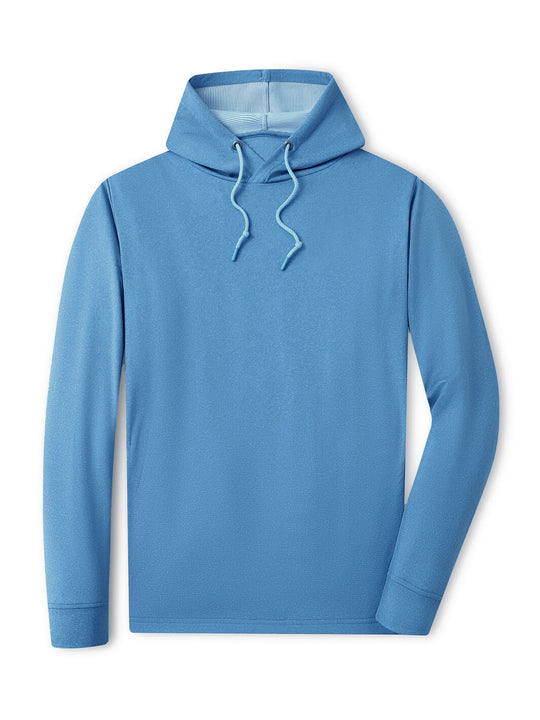 Heather Performance Golf Hoodie For Men-Blue