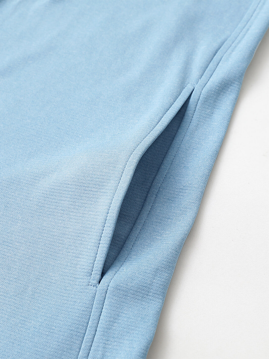 Heather Performance Golf Hoodie For Men-Misty Blue