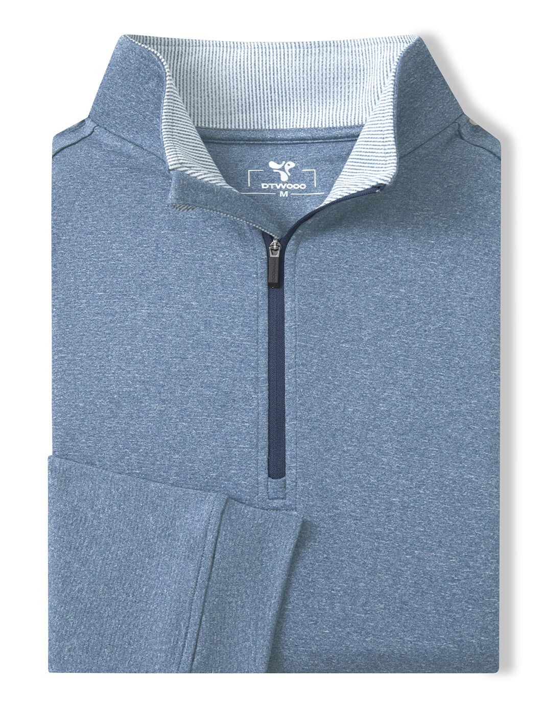 Heather Performance Golf Quarter Zip For Men-Navy