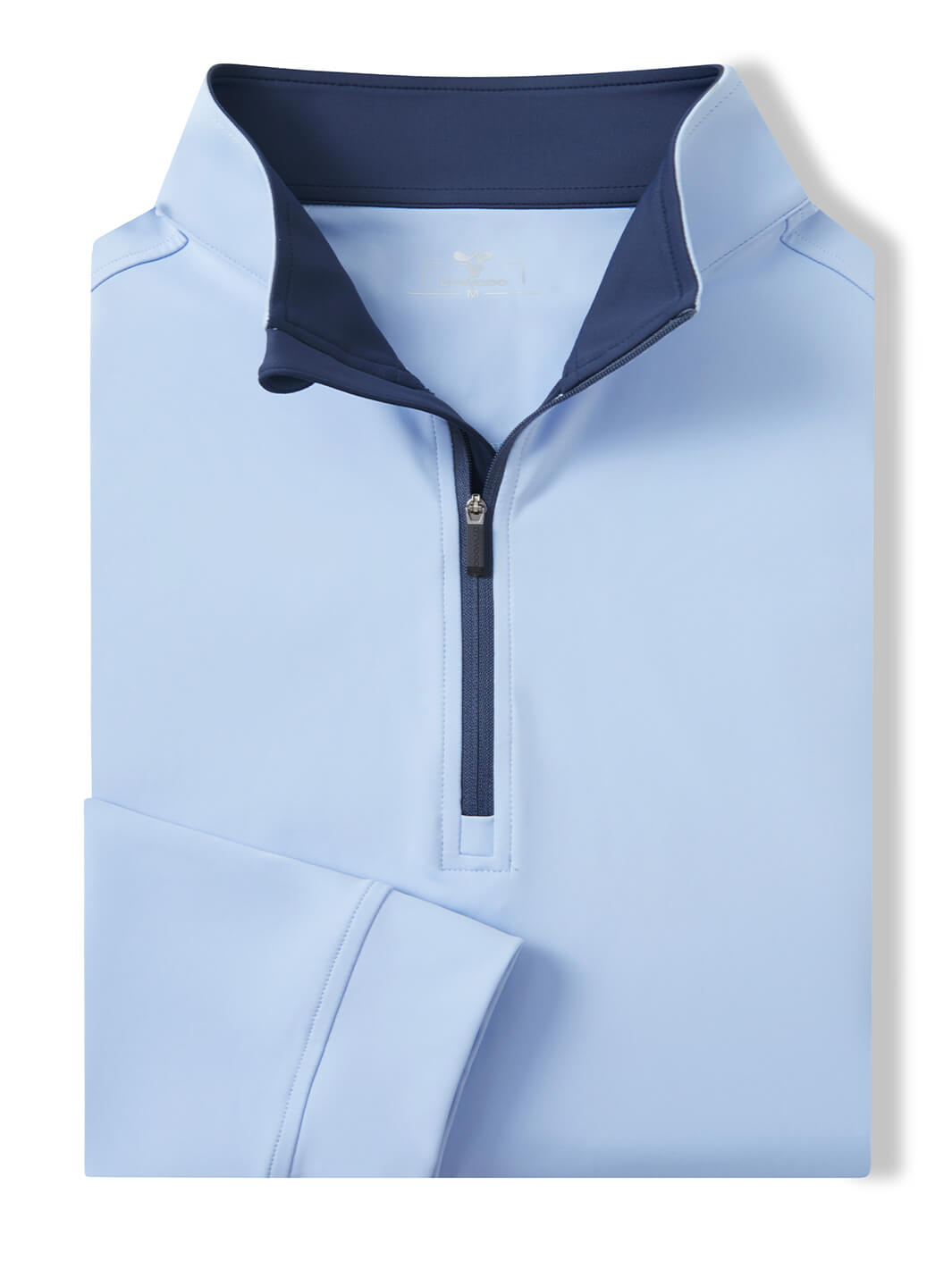 Solid Performance Golf Quarter Zip For Men-Misty Blue