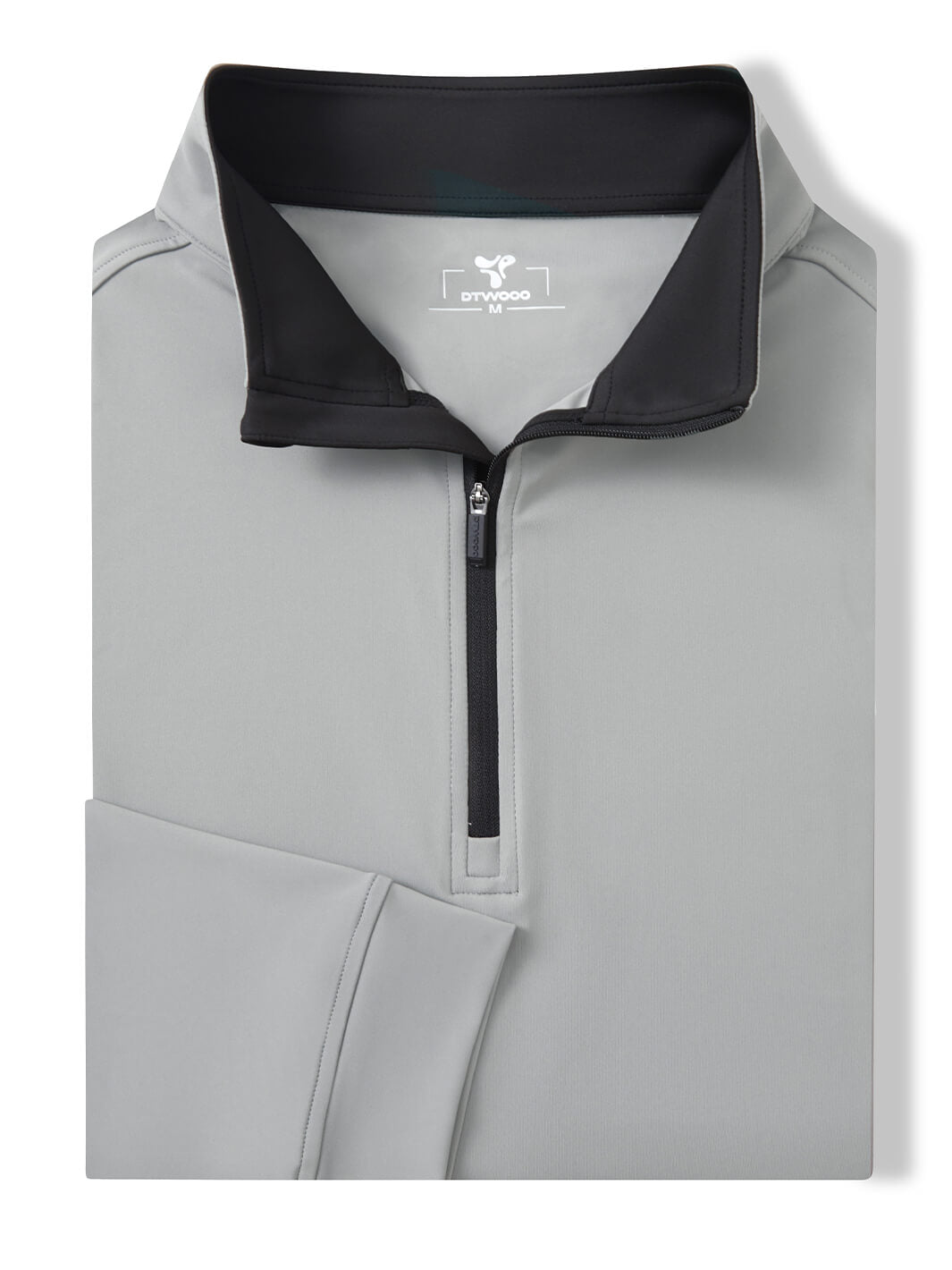 Solid Performance Golf Quarter Zip For Men-Light Grey