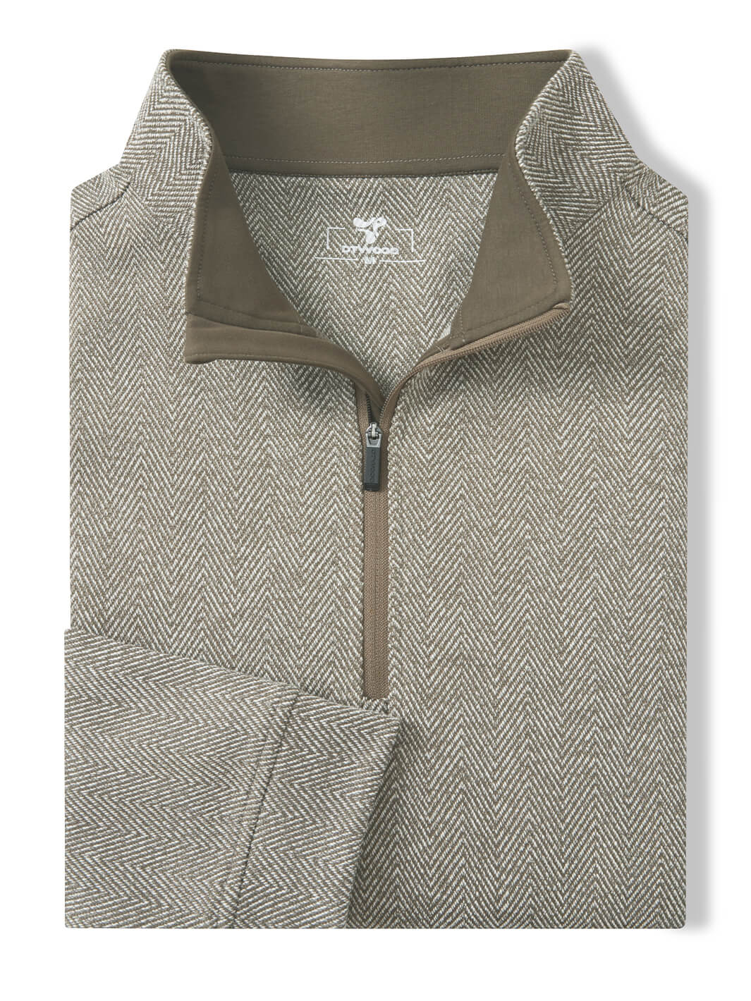 Herringbone Performance Golf Quarter Zip For Men-Chartreuse