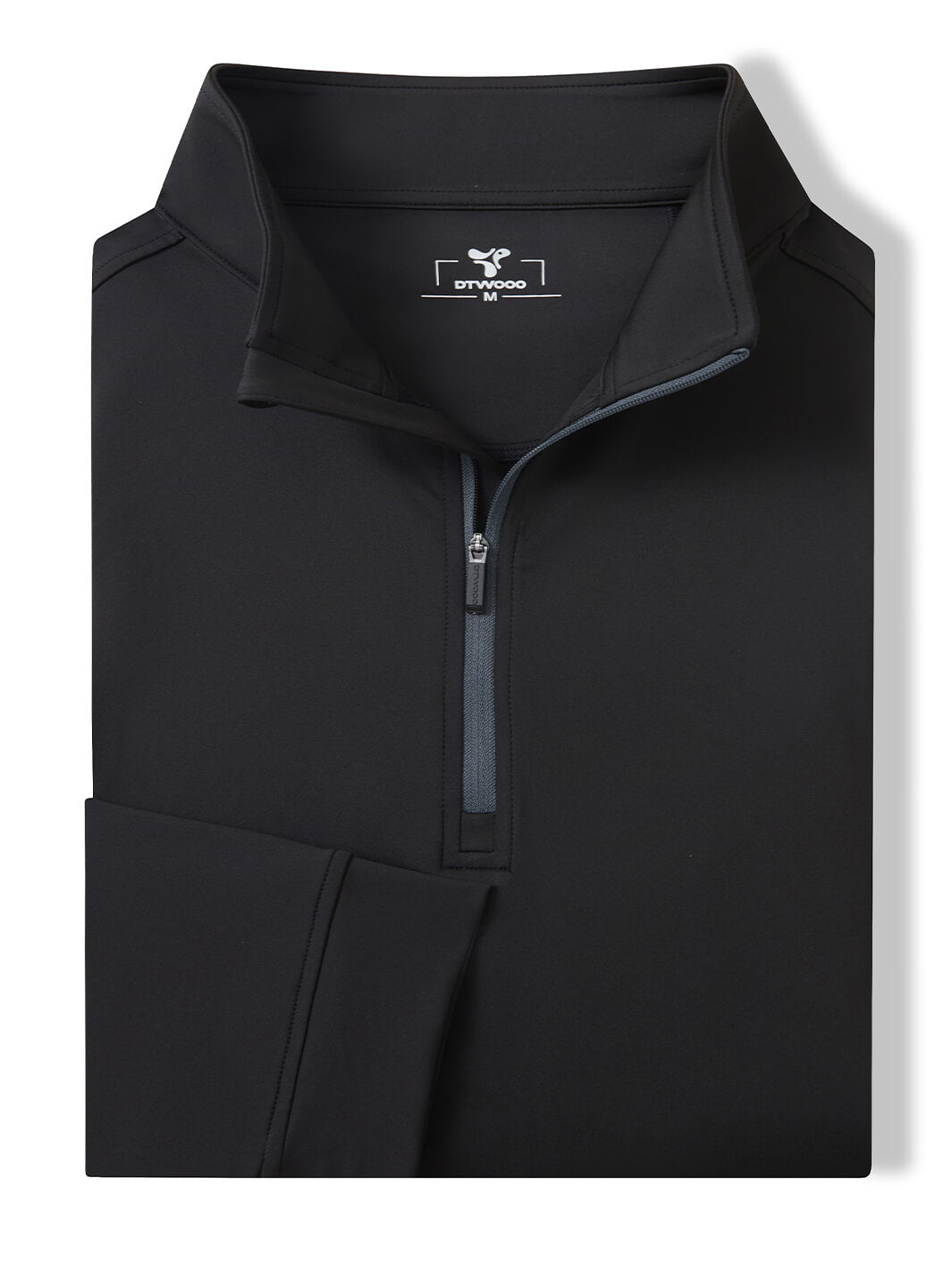 Solid Performance Golf Quarter Zip For Men-Black