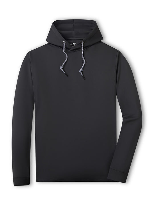 Solid Performance Golf Hoodie For Men-Black