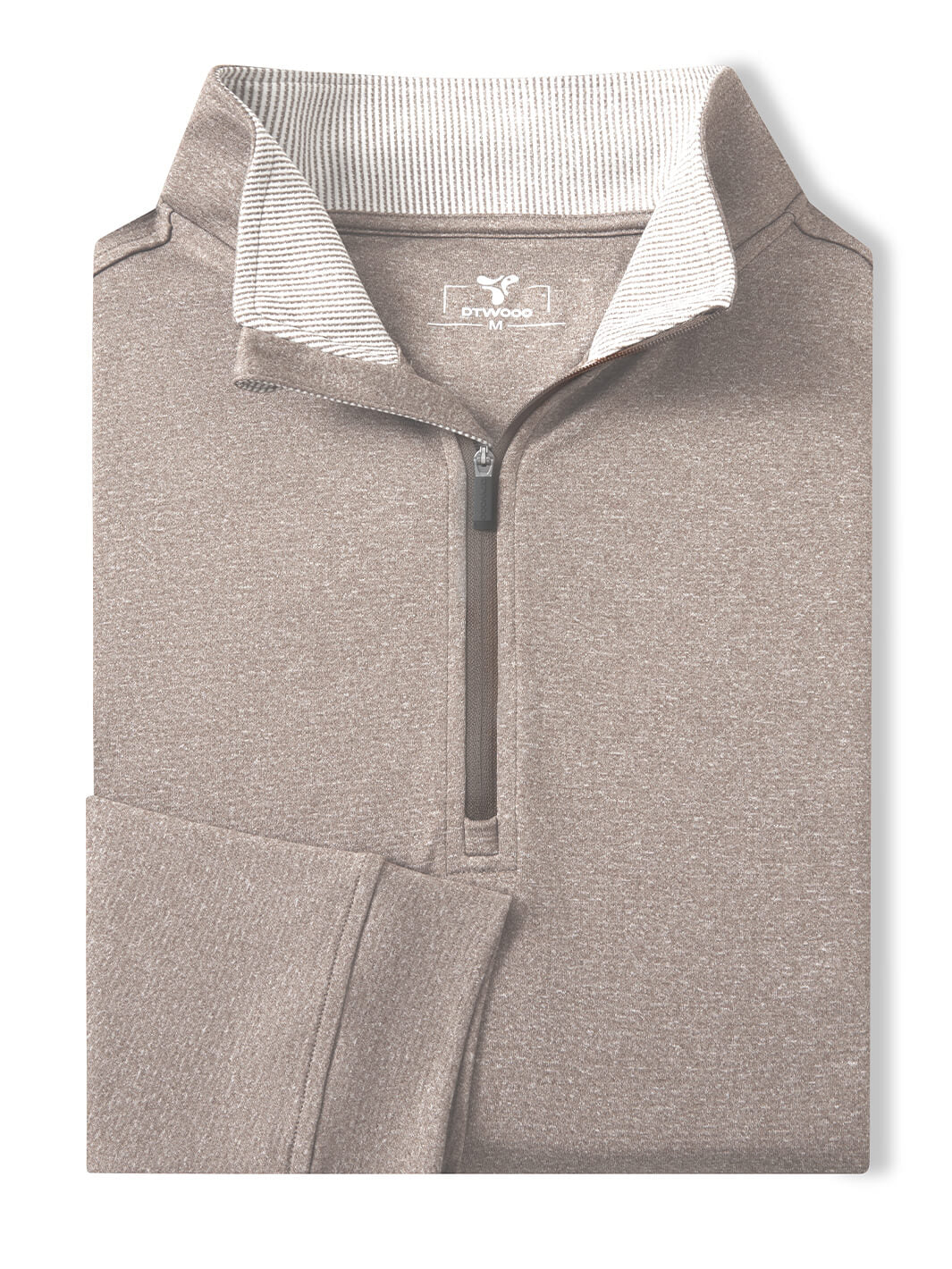Heather Performance Golf Quarter Zip For Men-Brown