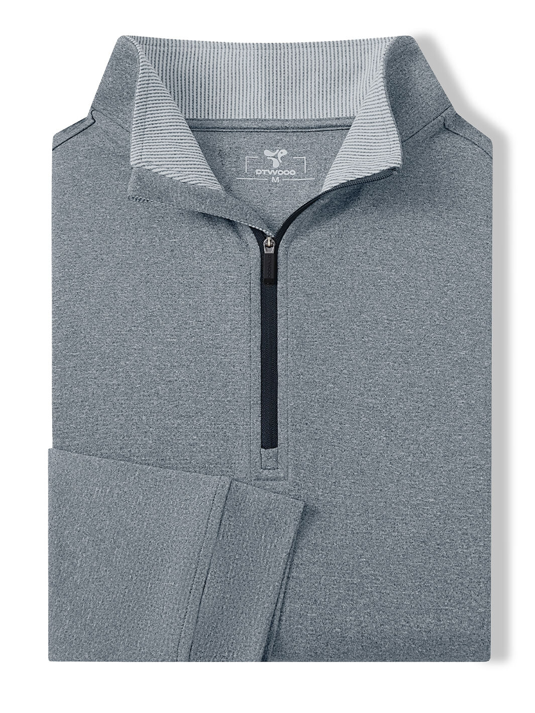 Heather Performance Golf Quarter Zip For Men-Black