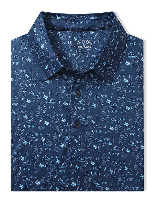 Men's Print Performance Polo-DAILY