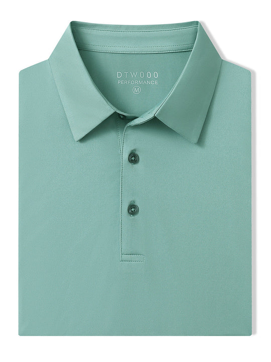 Solid Performance Jersey Polo-BERYL GREEN