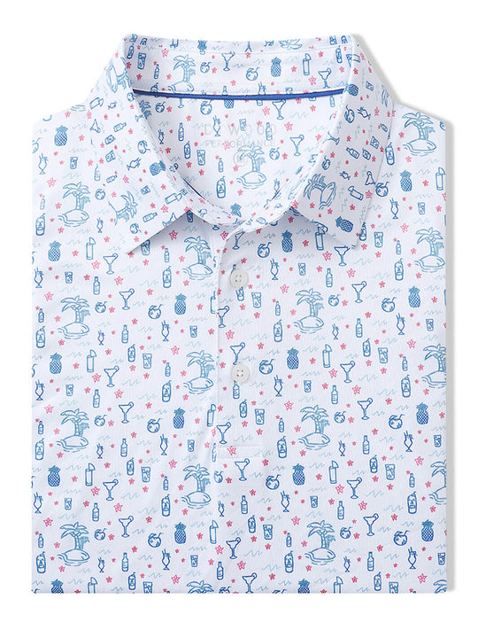 Men's Print Performance Polo-HAWAII