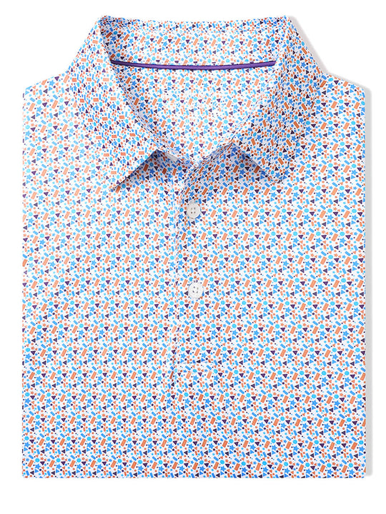 Men's Print Performance Polo-GEOMETRY