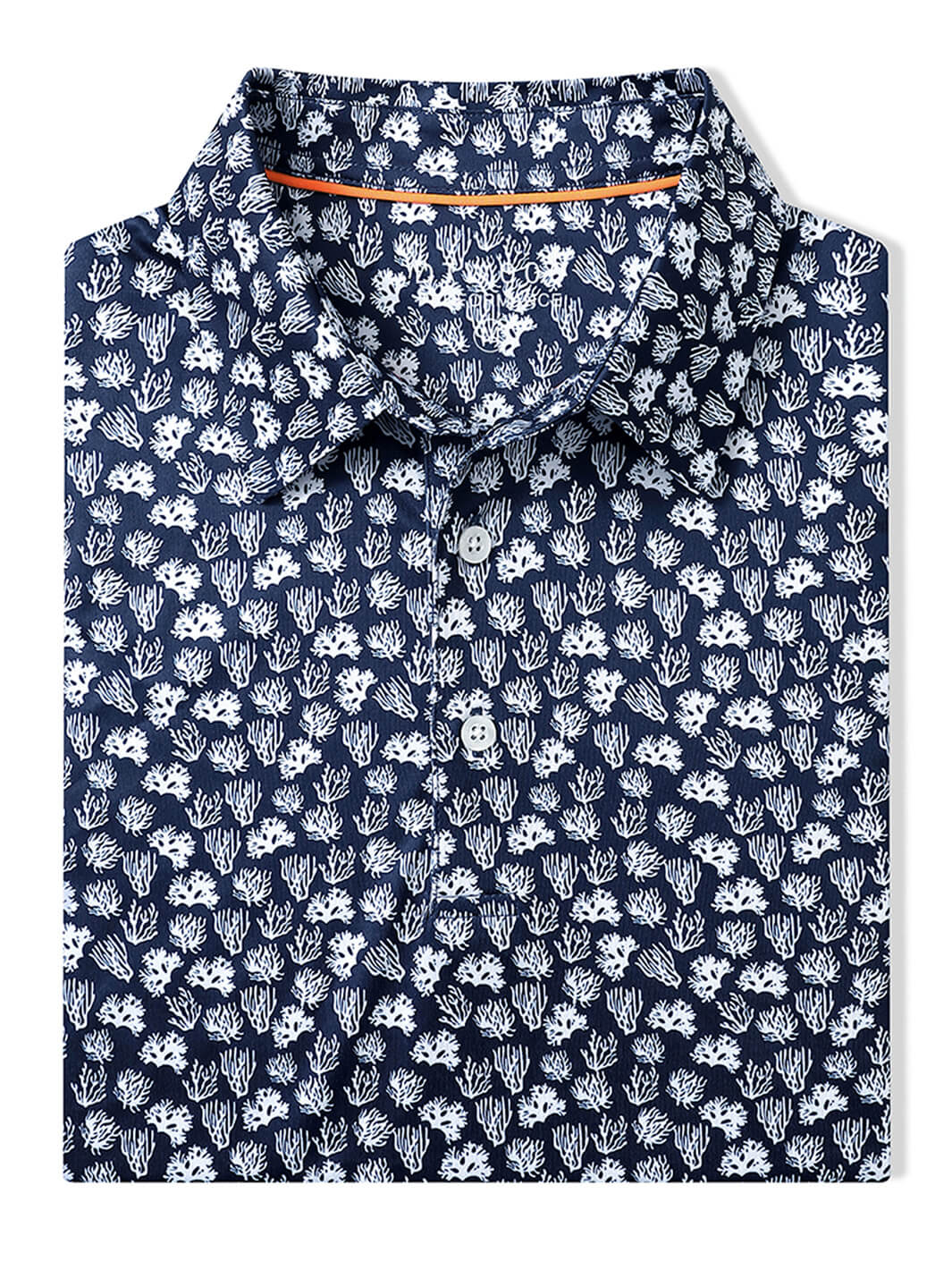 Men's Print Performance Polo-NAVY CORAL SEA