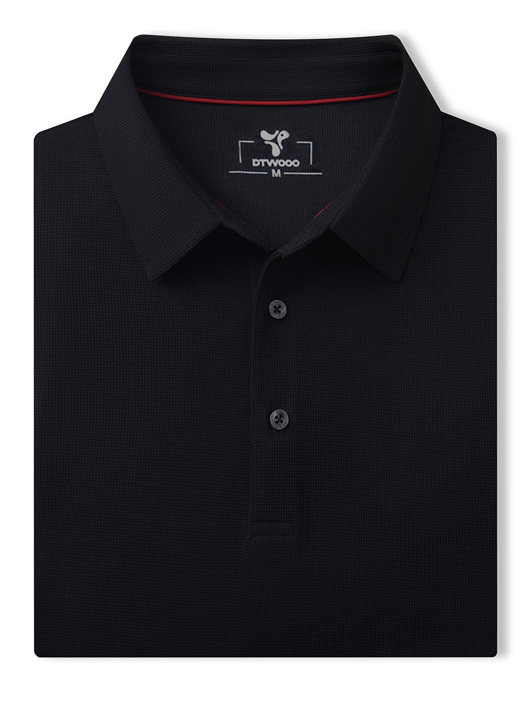 Waffle Jacquard Performance Polo-BLACK