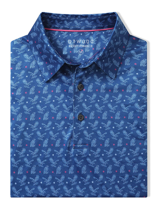 Men's Print Performance Polo-BALD EAGLE