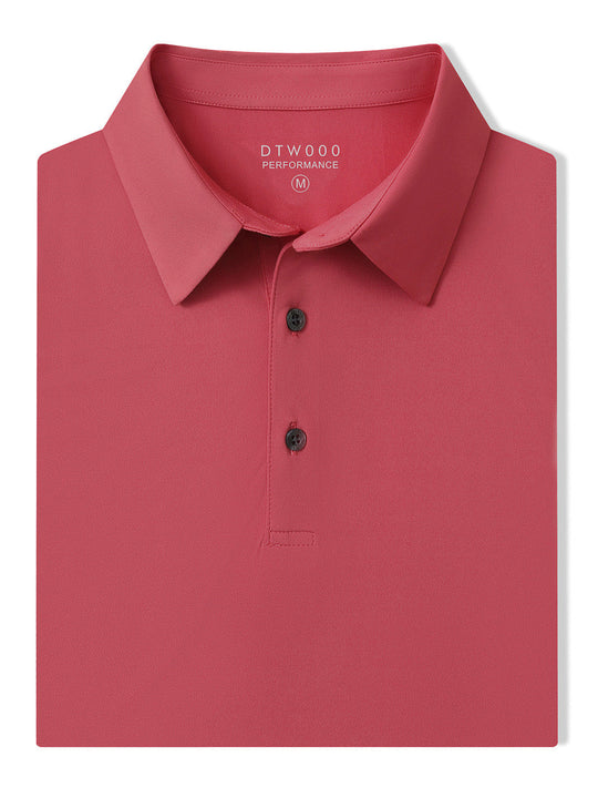 Solid Performance Jersey Polo-CRANBERRY