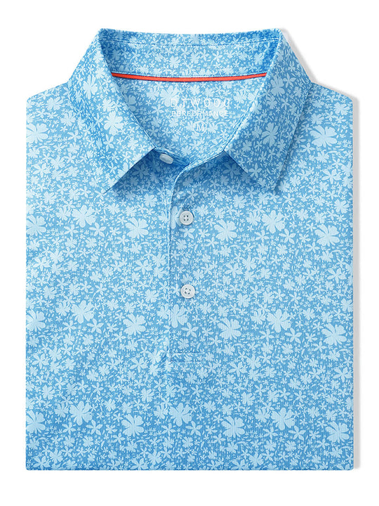Men's Print Performance Polo-SKY PRTAL STEP