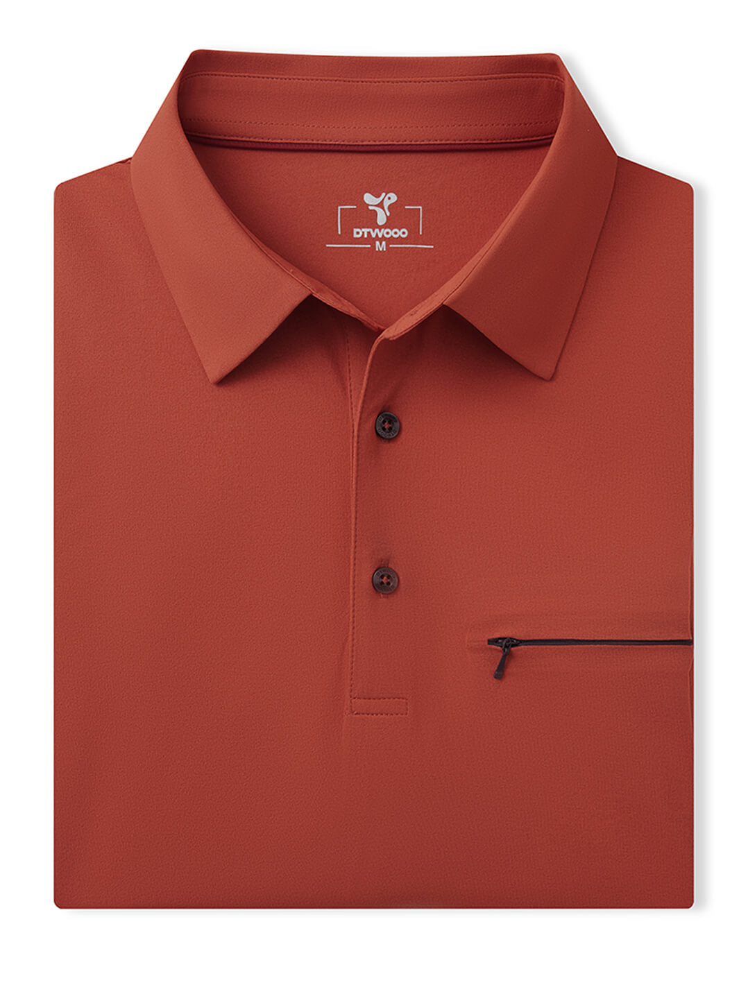 Hidden Zip Pocket Performance Polo-TITIAN RED