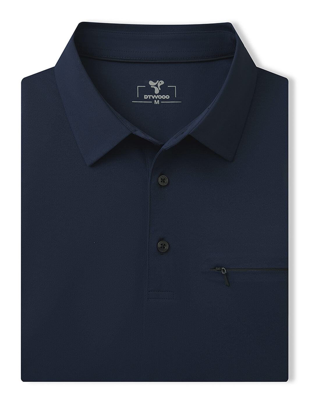 Hidden Zip Pocket Performance Polo-NAVY
