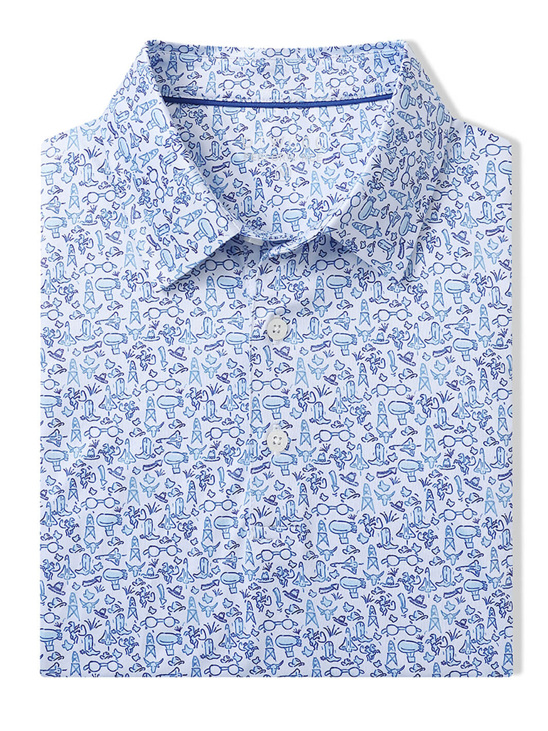 Men's Print Performance Polo-COWBOY
