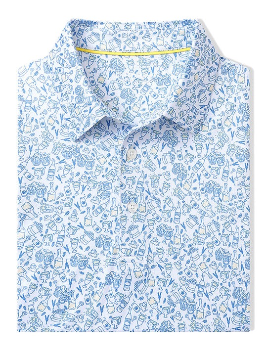 Men's Print Performance Polo-COCKTAIL