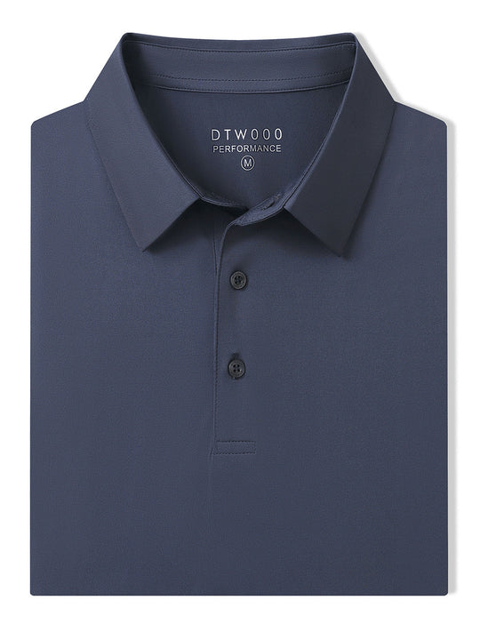 Solid Performance Jersey Polo-DARK GREY