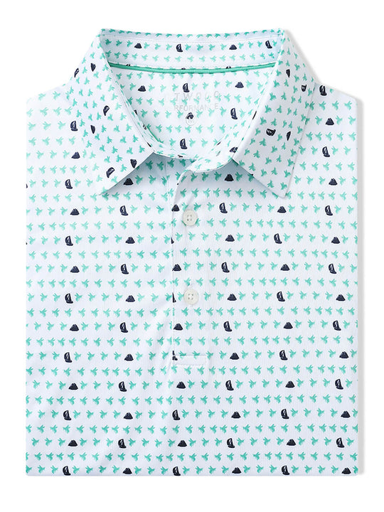 Men's Print Performance Polo-BEE