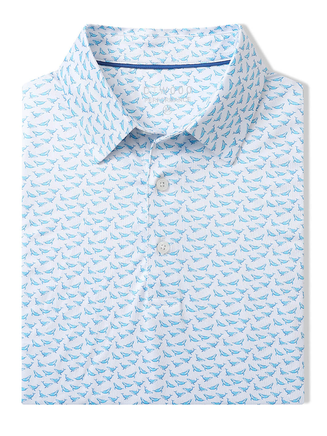 Men's Print Performance Polo-WHALE