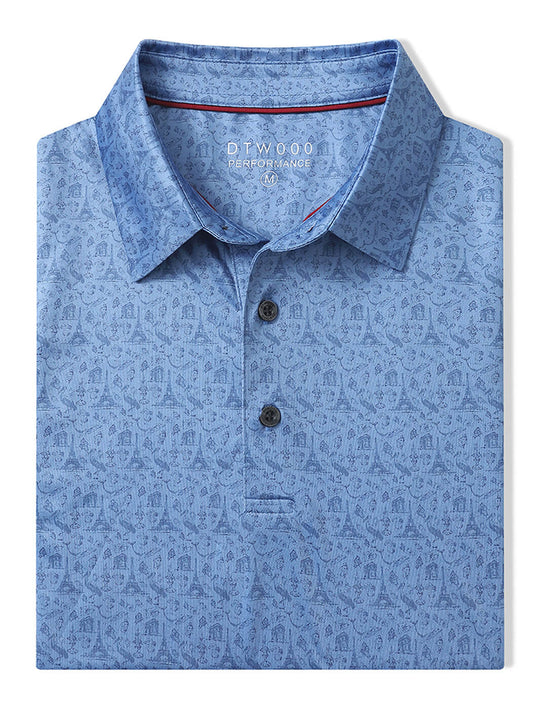 Men's Print Performance Polo-CITY
