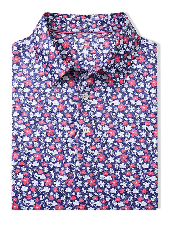 Men's Print Performance Polo-FLOWERS