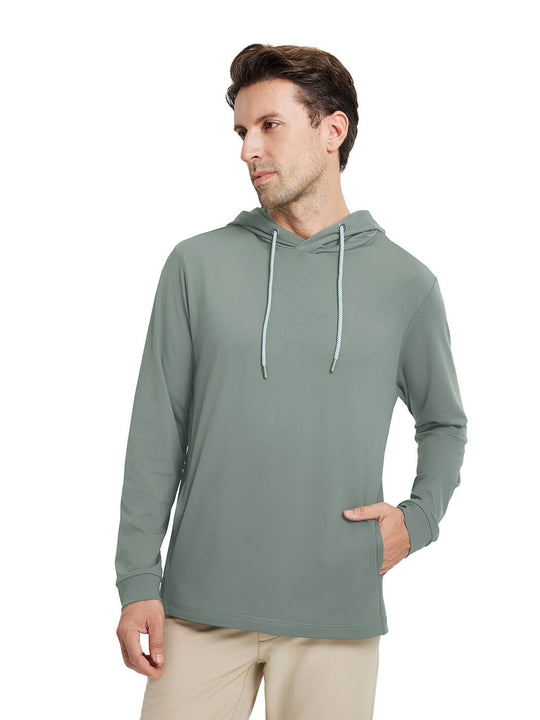 Solid Performance Golf Hoodie For Men-Jungle Green