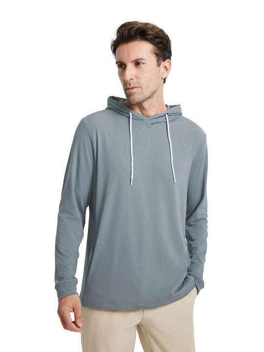 Solid Performance Golf Hoodie For Men-Dark Grey