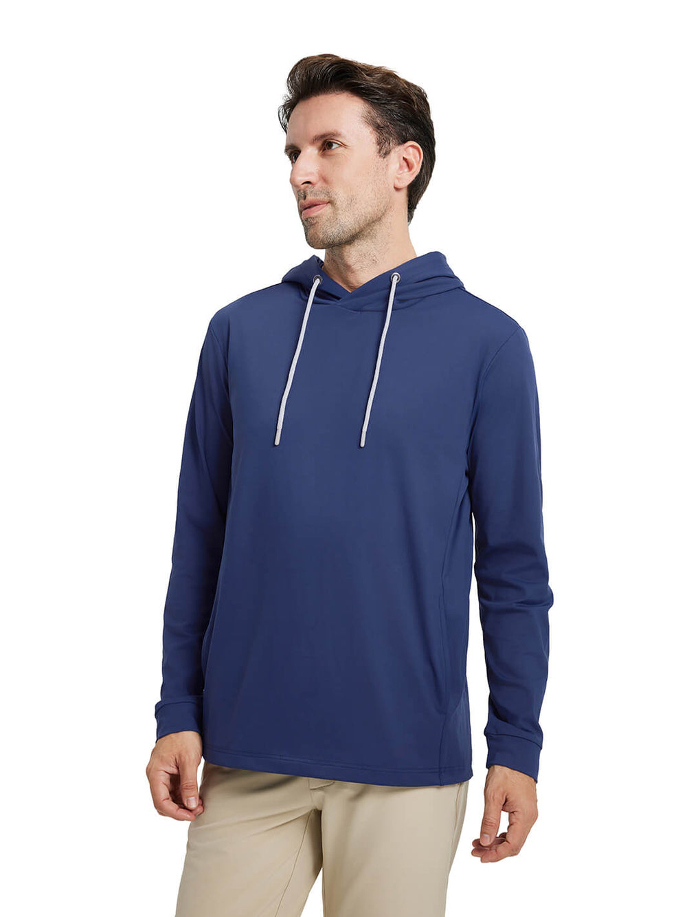 Solid Performance Golf Hoodie For Men-Navy