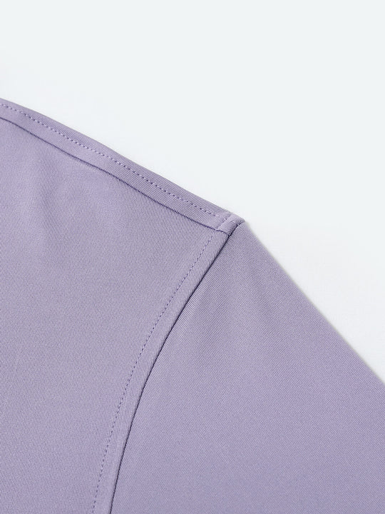 Designed Collared Solid Performance Polo-LAVENDER