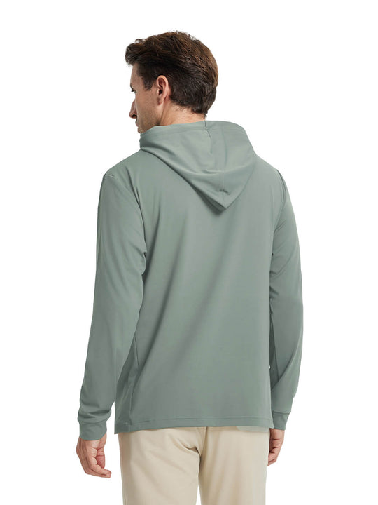 Solid Performance Golf Hoodie For Men-Jungle Green