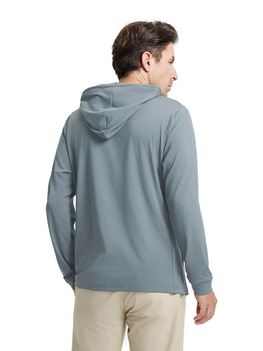 Solid Performance Golf Hoodie For Men-Dark Grey