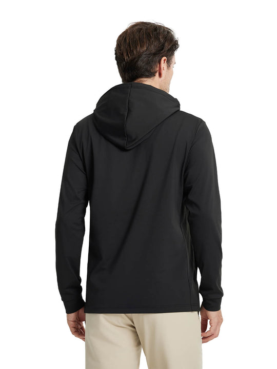Solid Performance Golf Hoodie For Men-Black