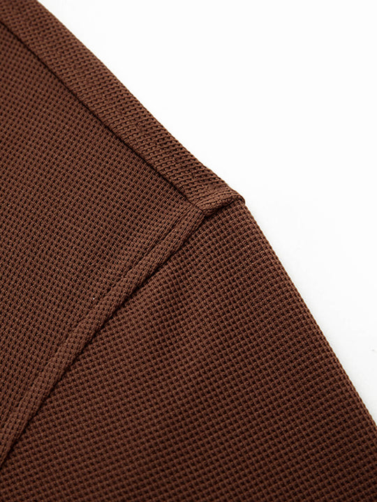 Waffle Jacquard Performance Polo-BROWN
