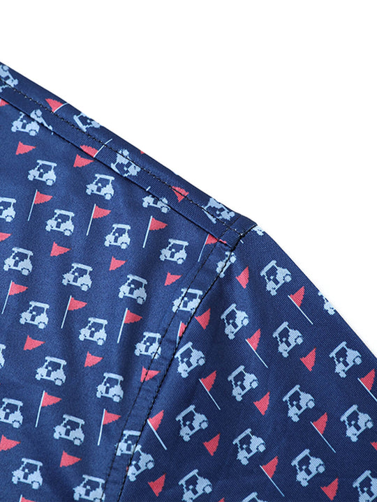 Men's Print Performance Polo-GOLF CART