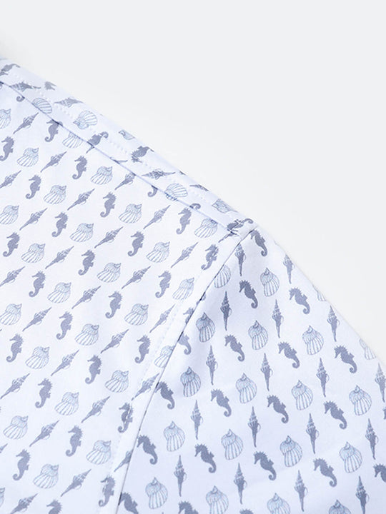 Men's Print Performance Polo-SEAHORSE