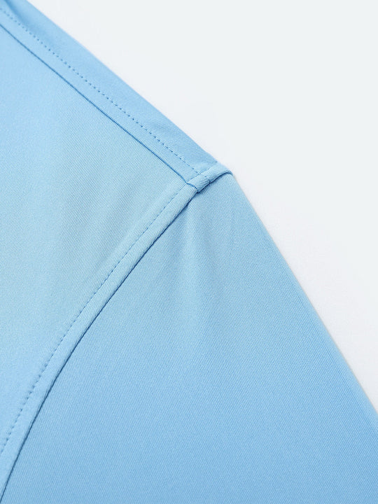 Solid Performance Jersey Polo-LIGHT BLUE