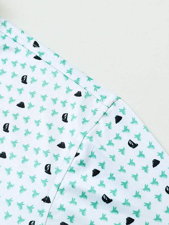 Men's Print Performance Polo-BEE