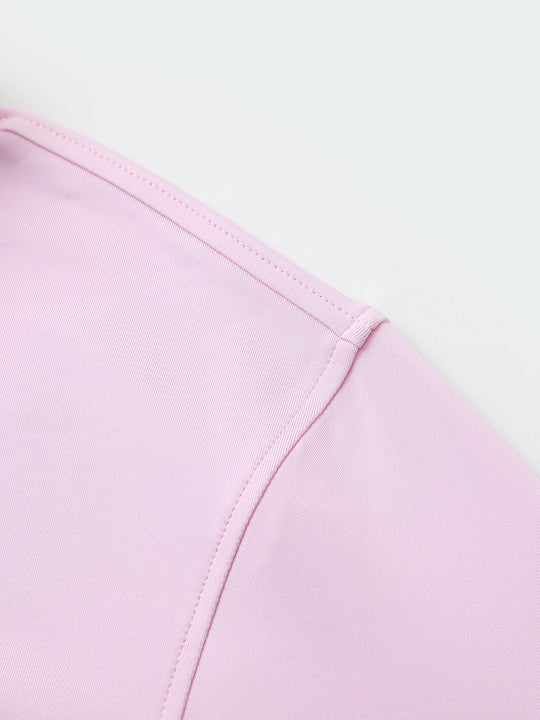 Designed Collared Solid Performance Polo-PINK DIAMOND
