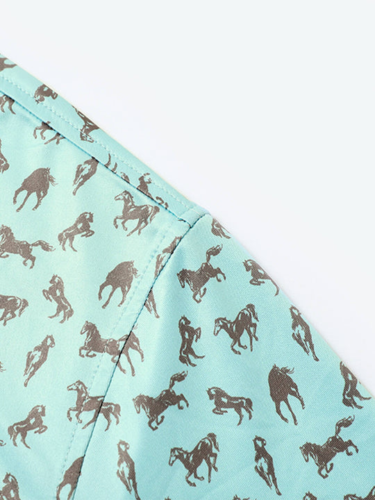Men's Print Performance Polo-HORSE