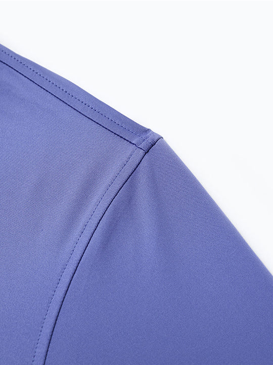 Designed Collared Solid Performance Polo-BLUISH VIOLET