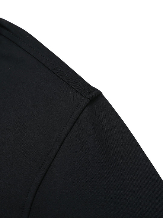 Solid Performance Jersey Polo-BLACK