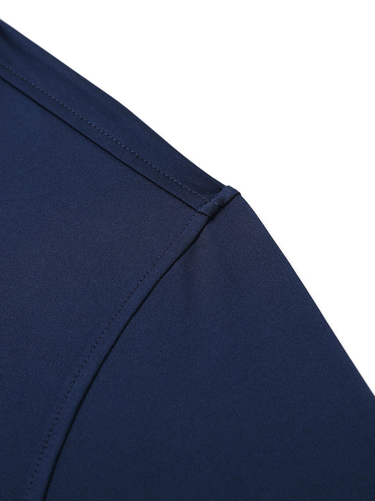 Solid Performance Jersey Polo-NAVY