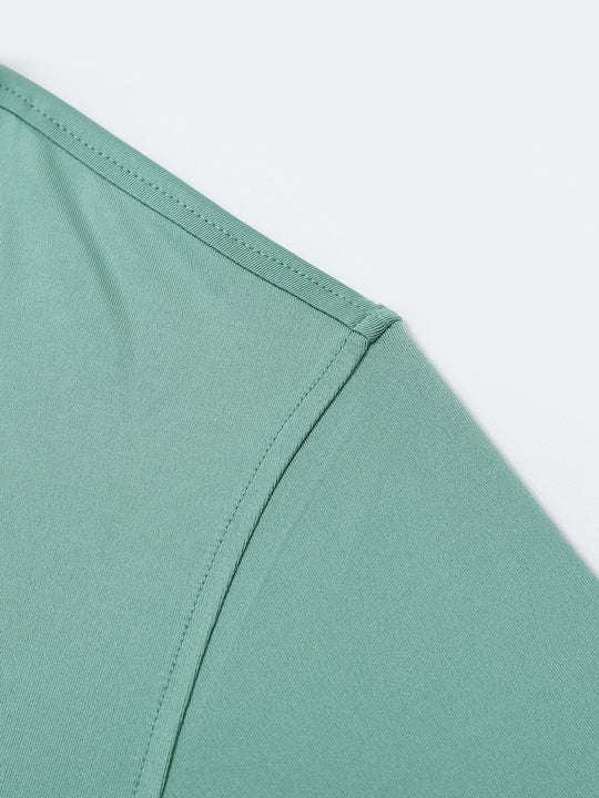 Designed Collared Solid Performance Polo-BERYL GREEN