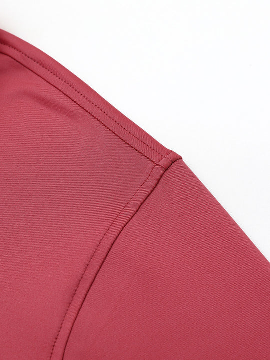 Designed Collared Solid Performance Polo-CRANBERRY
