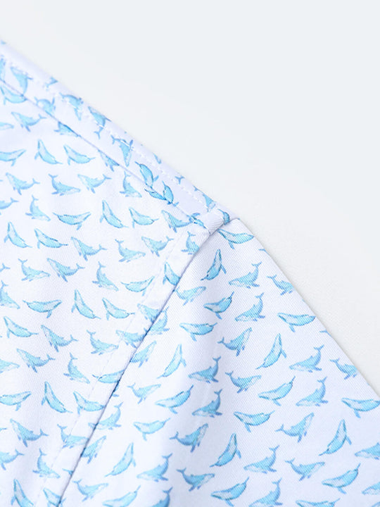 Men's Print Performance Polo-WHALE
